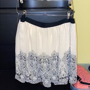 black and white patterned skirt